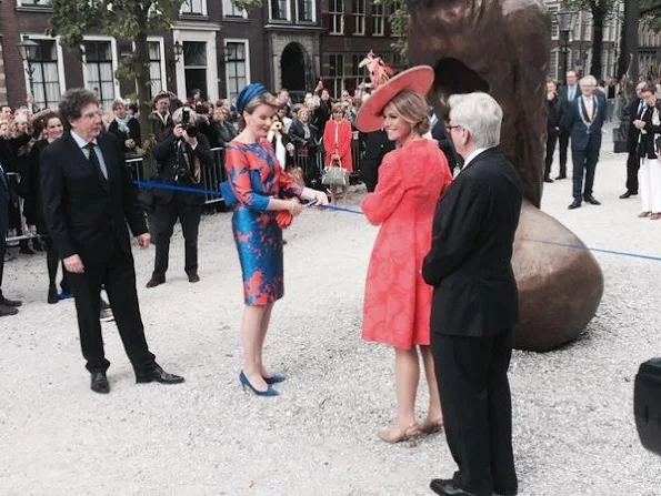 Queen Maxima of The Netherlands and Queen Mathilde of Belgium opened the exhibition of the Flemish Vormidable Contemporary Flemish Sculpture