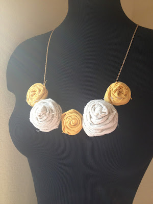 Fabric Rolled Flower Necklace Tutorial