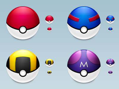 PokeBall, GreadBall, UltraBall dan MaterBall PokeBall, GreadBall, UltraBall dan MaterBall