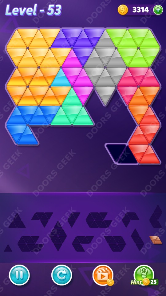 Block! Triangle Puzzle Champion Level 53 Solution Doors Geek