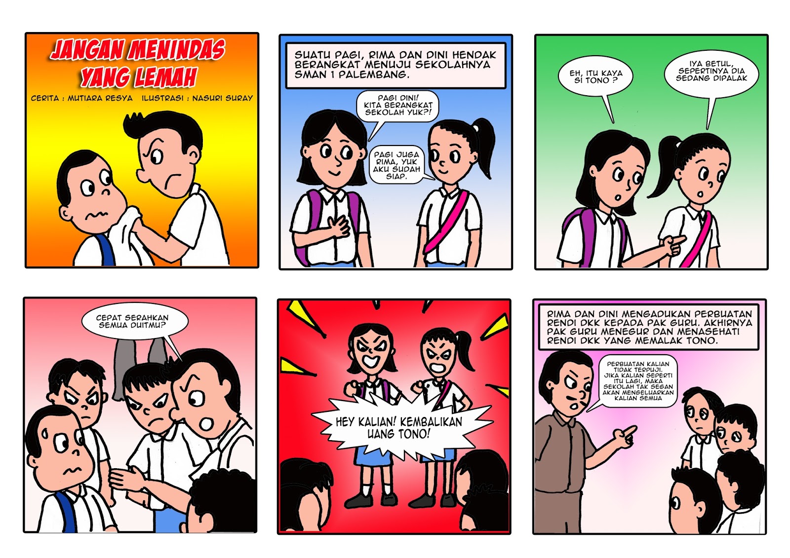 Anak Sekolah Contoh Gambar Komik Yang Mudah Digambar Tentang Pendidikan