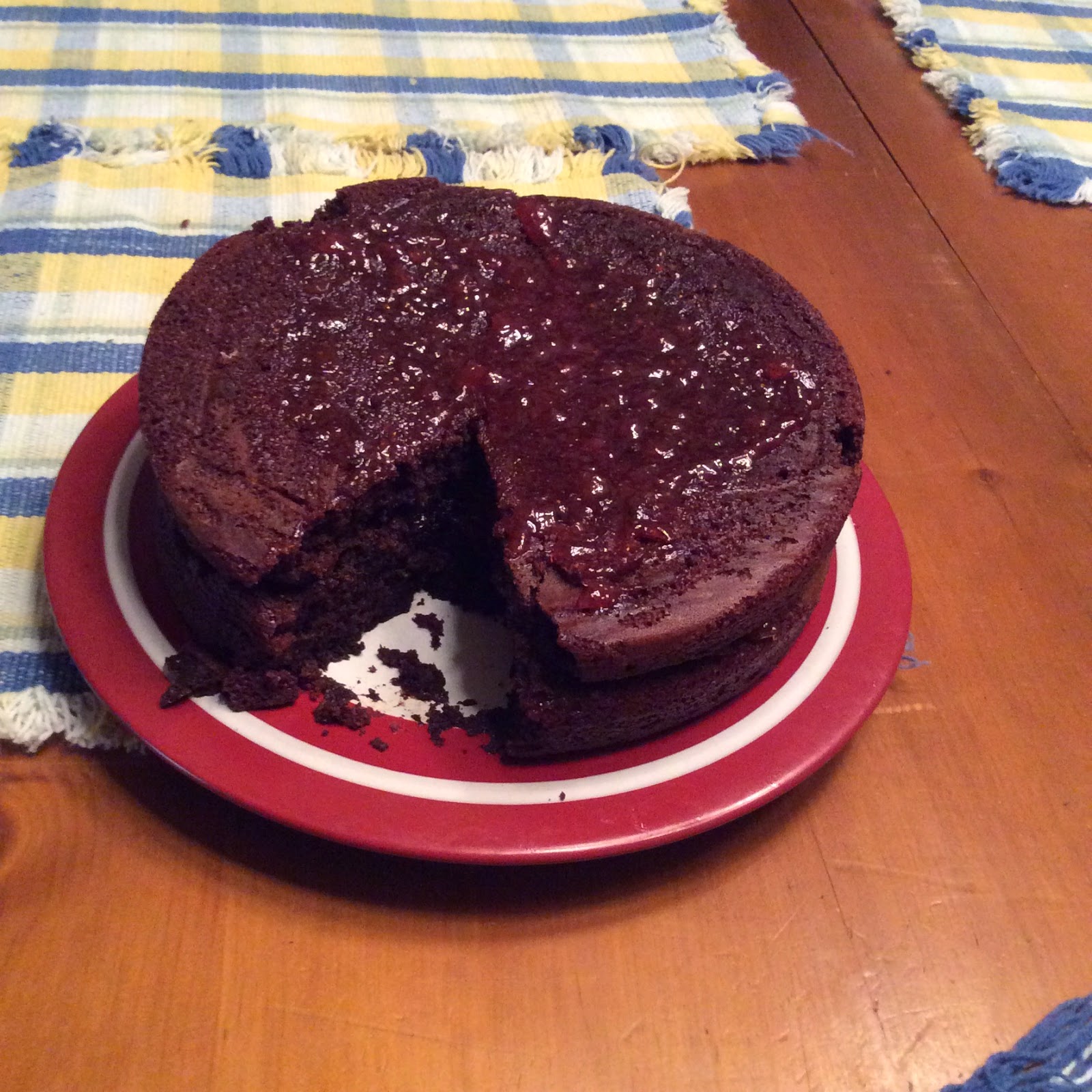 nashvillian pastoral: chocolate strawberry jam cake