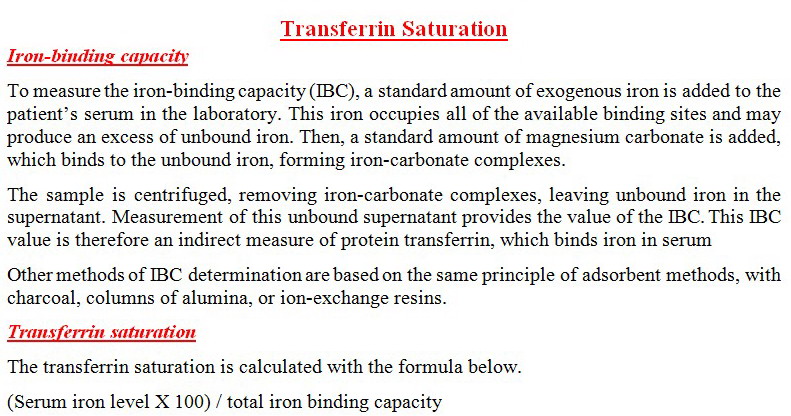 Transferrin saturation