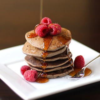 These 4-ingredient Healthy Buckwheat Pancakes are fluffy and delicious, yet sugar free, high fiber, high protein, gluten free, dairy free, and vegan!