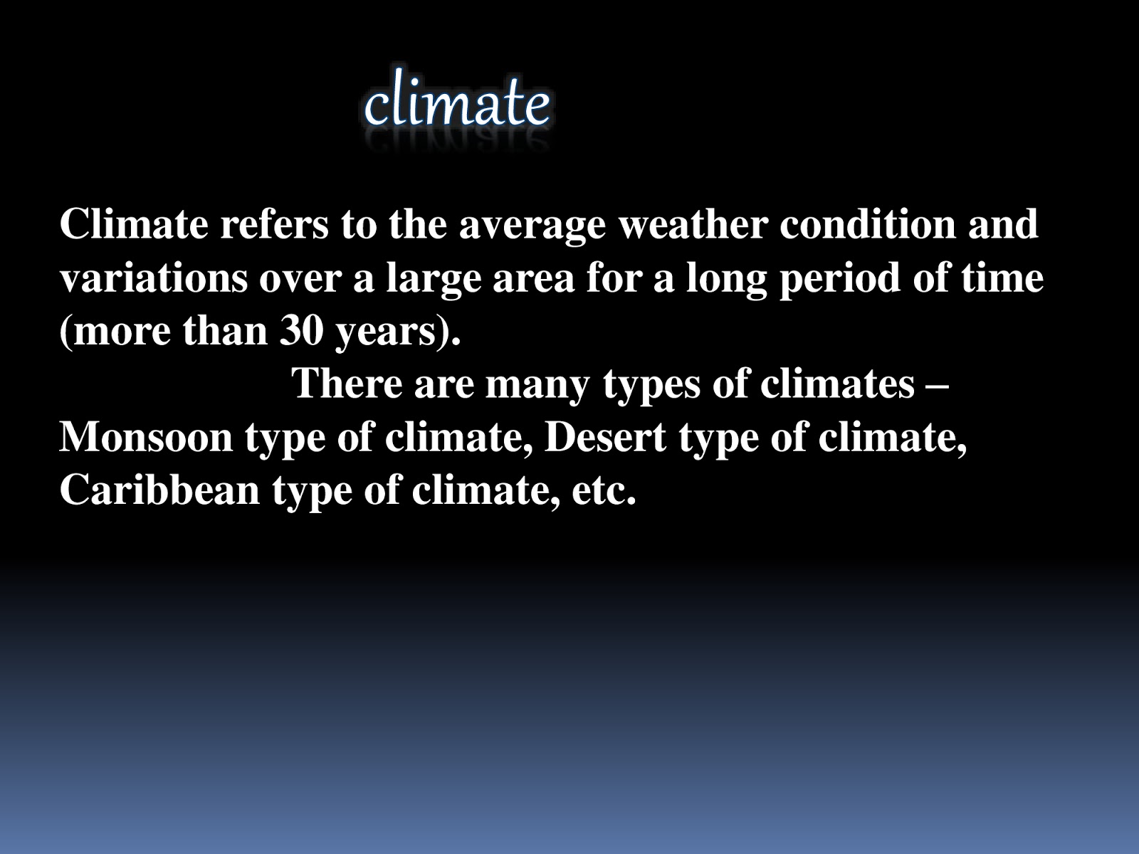 Climate 9th class (Geography)