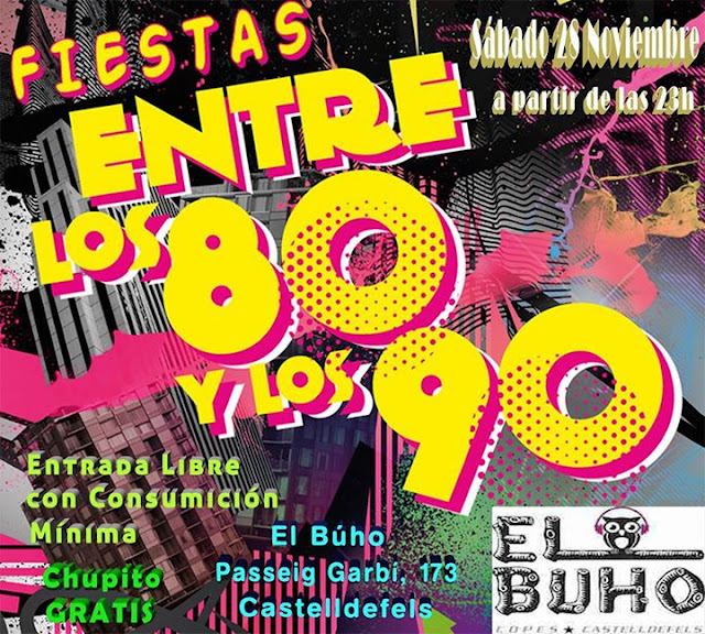 Flyer Fiesta Entre Los 80 y Los 90