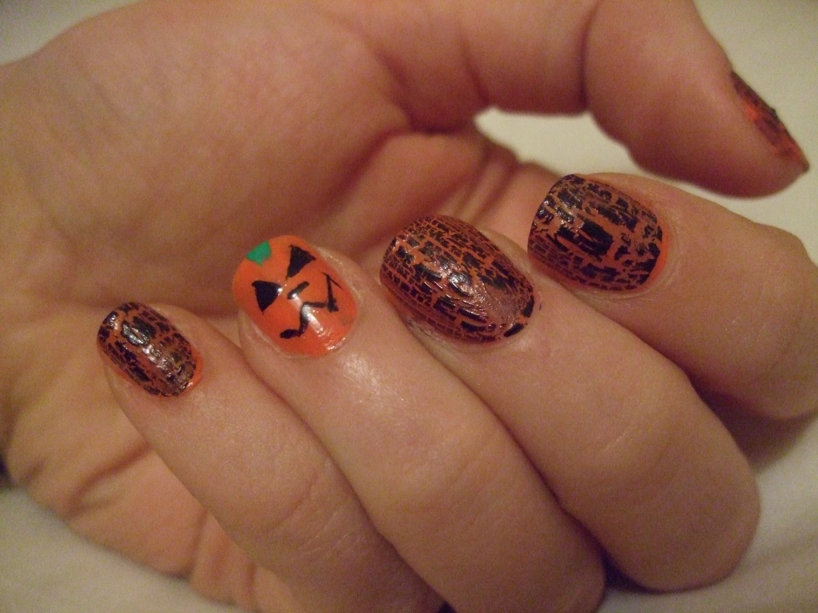 5. Owl and Pumpkin Nail Design - wide 5