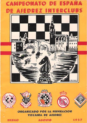 Portada del programa de Actos del II Campeonato de España de Ajedrez por Equipos, Bilbao 1957