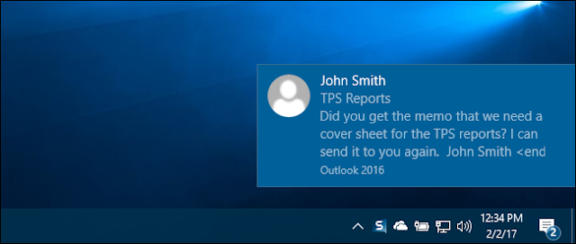 Windows 10 notifications (credits to https://www.howtogeek.com) Windows 10 notifications (credits to https://www.howtogeek.com)