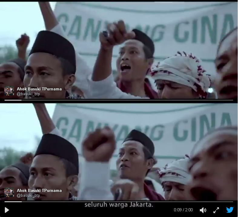 Tulisan Ganyang Cina Dan Pemuda Berpeci Dalam Video Ahok Sungguh Keterlaluan !!