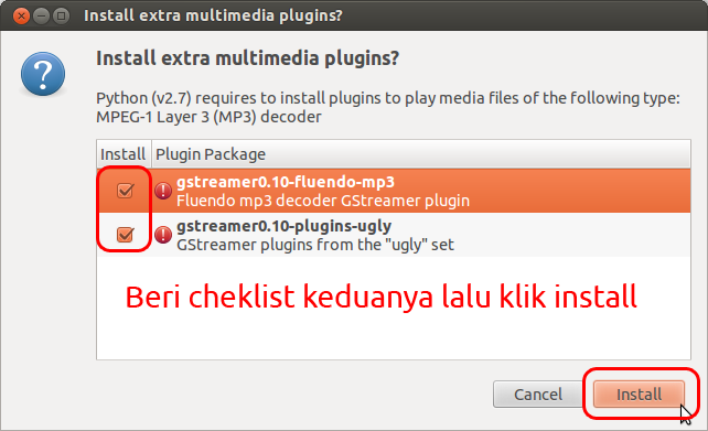 Rhythmbox mp3 plugin installer