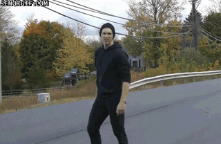 man does backflip in road fail road traffic accident near miss