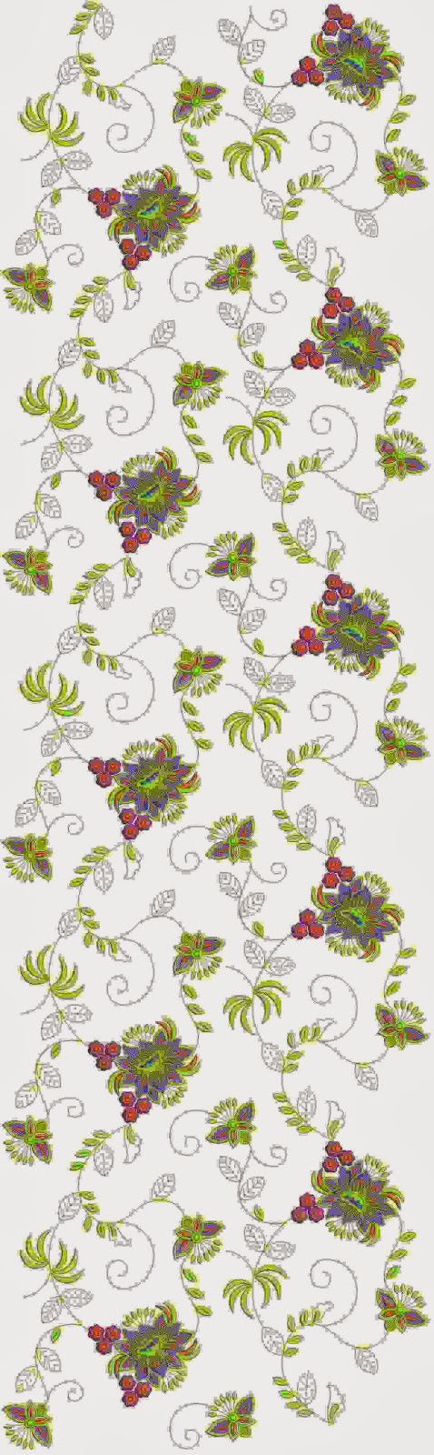 simple embroidery stitches Allover pattern eenvoudige borduursteke Oral patroon