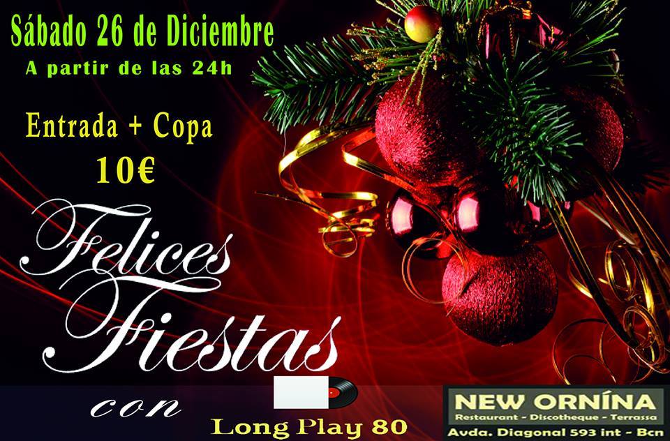 Flyer Fiesta Felices Fiestas 80s