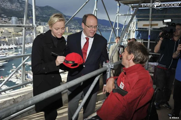 Princess Charlene of Monaco visited the stands dedicated to disabled people at the Formula One Monaco Grand Prix