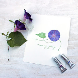 morning glory painting watercolor paintbrush trowel wherever whatever enjoying hope final nature season