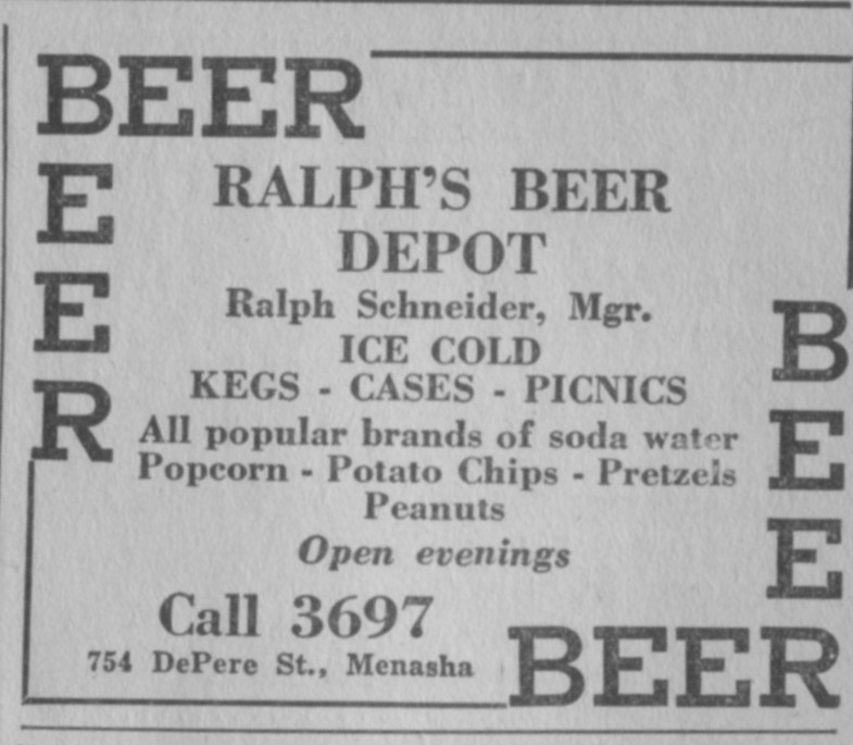 MENASHA Ralph's Beer Depot