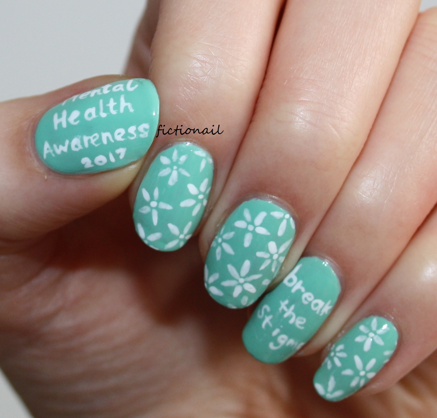 Mental Health Awareness Nails