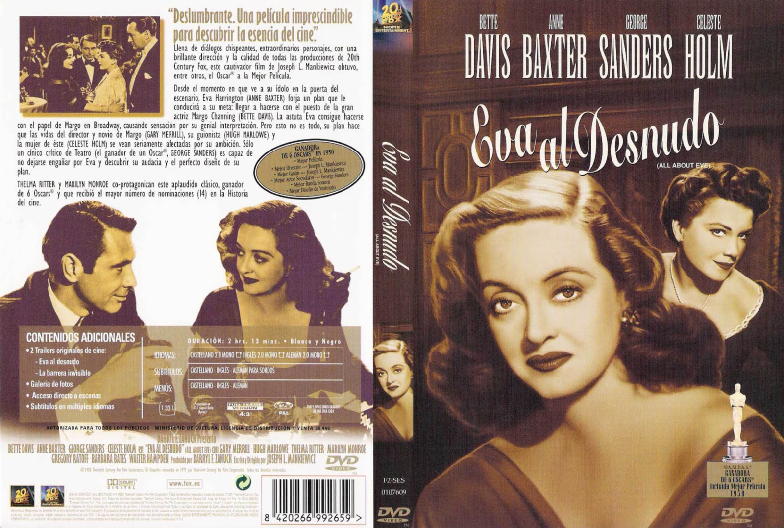 Carátula Eva al Desnudo 1950 All About Eve