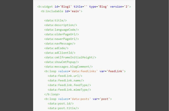 Sự khác biệt giữa các thẻ dữ liệu của widget Blog1 version 1 và 2