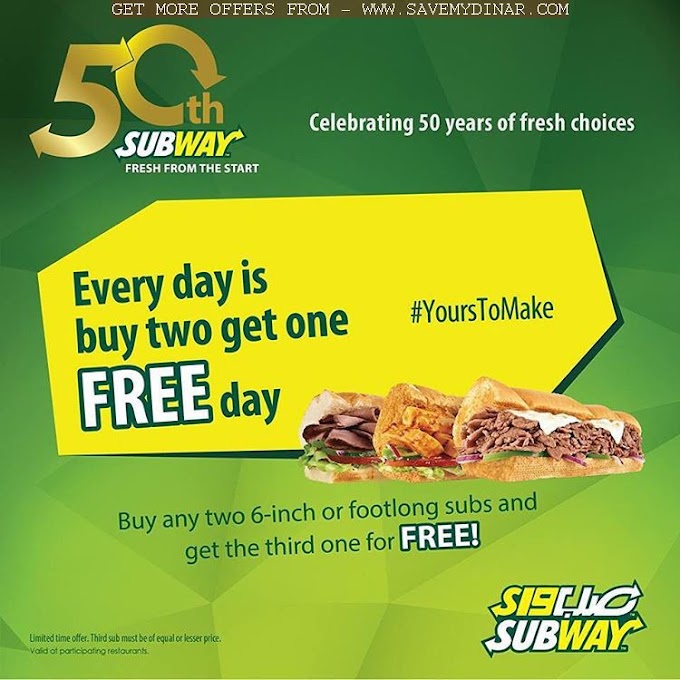 Subway Kuwait - Every day is buy 2 get 1 FREE day!