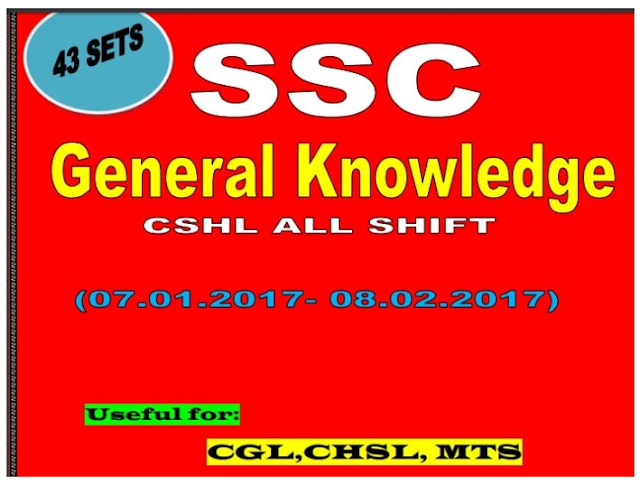 [Download] SSC CHSL GK 43 Sets Previous Year Questions & Answers PDF