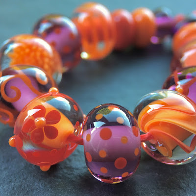 Lampwork glass beads handmade by Laura Sparling