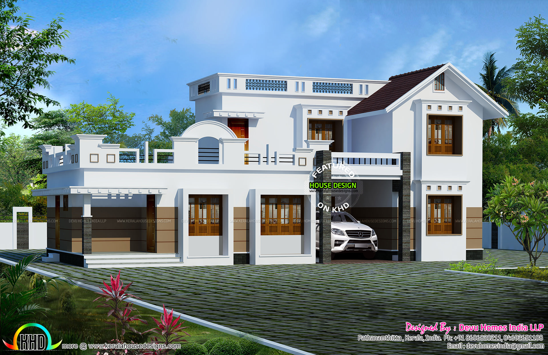 1880 sq ft west facing  home  Kerala  home  design and floor 