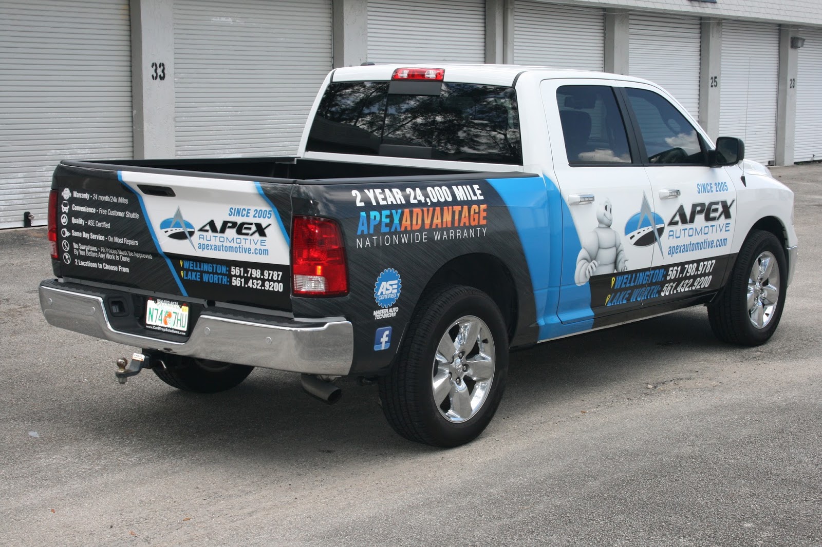 Dodge Ram Truck Vehicle Wrap Wellington Florida for Apex Automotive