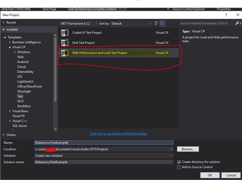 Learning Corner: Web Service Test with Visual Studio