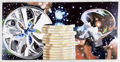 James Rosenquist's The Richest Person Gazing at the Universe Through a Hubcap, 2011