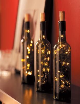 Decoracion DIY Navidad: Botellas luces