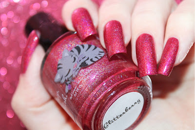 Swatch of the nail polish "Glitterberry" from Eat.Sleep.Polish.