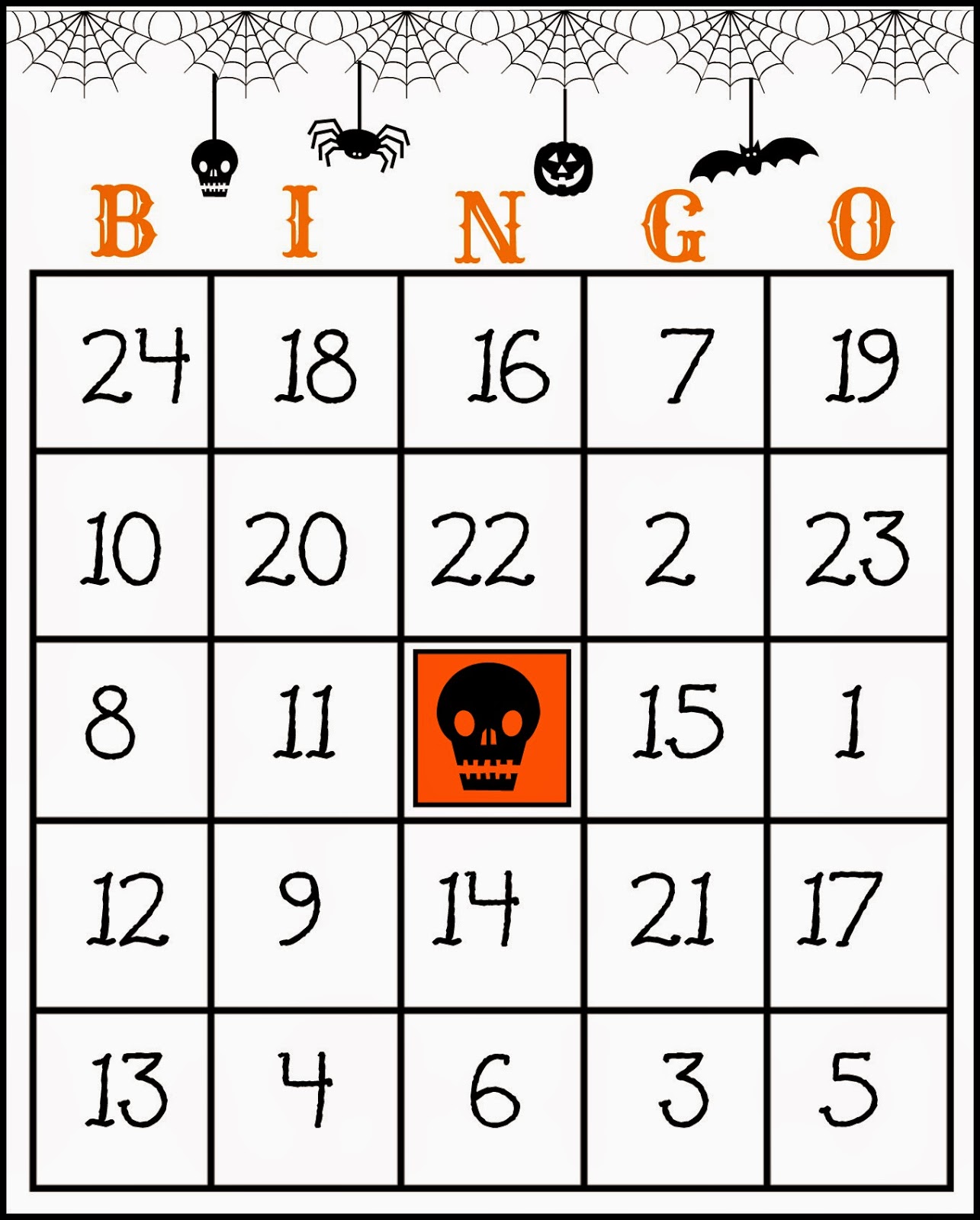 Free Printable Blank Halloween Bingo Cards