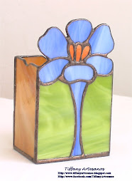 Guarda lápices de flor de Croco azul