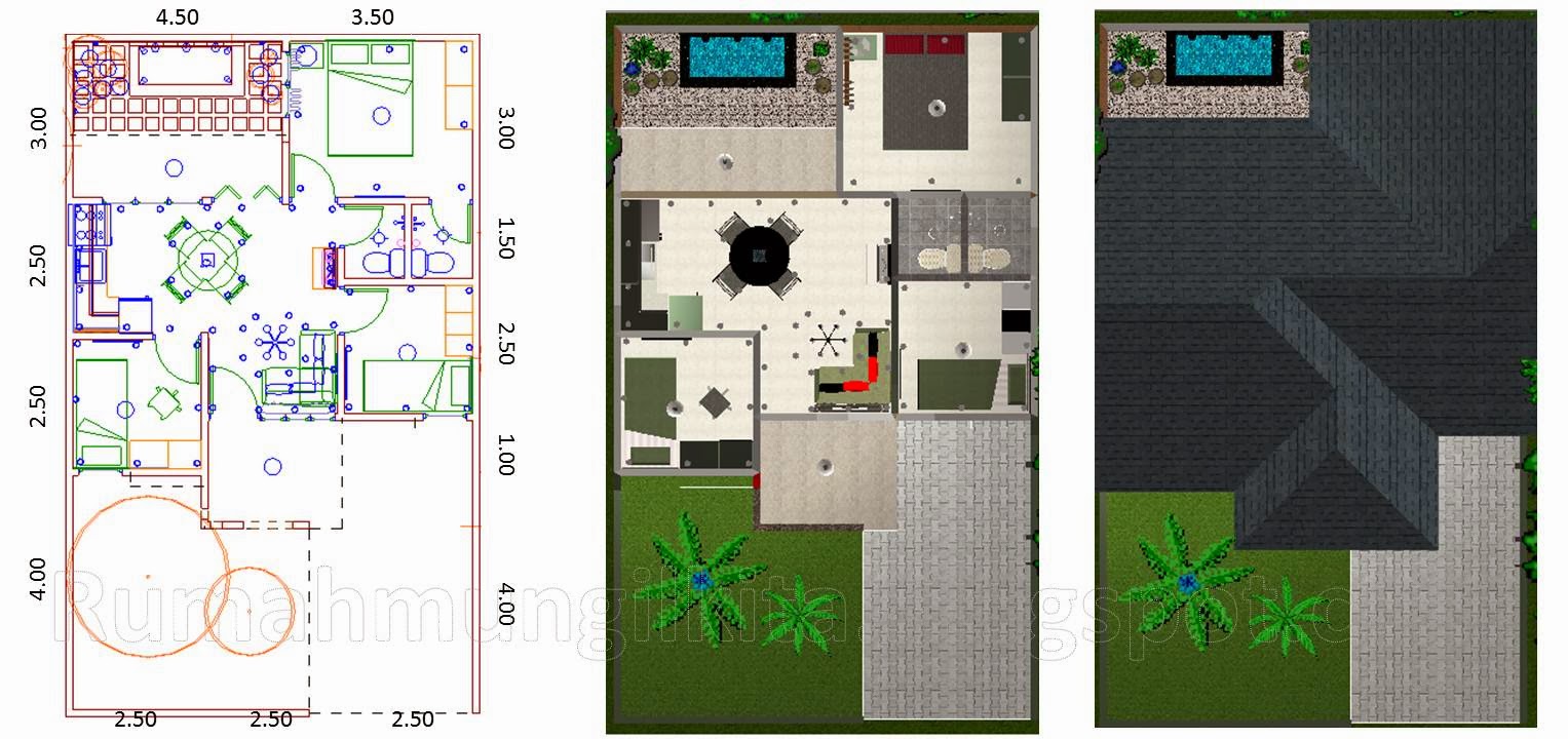 Desain Rumah Tipe 45 Tanah 90 1 lantai 3 Kamar Tidur 1 Desain Rumah Tipe 45 Tanah 90 1 lantai 3 Kamar Tidur 1