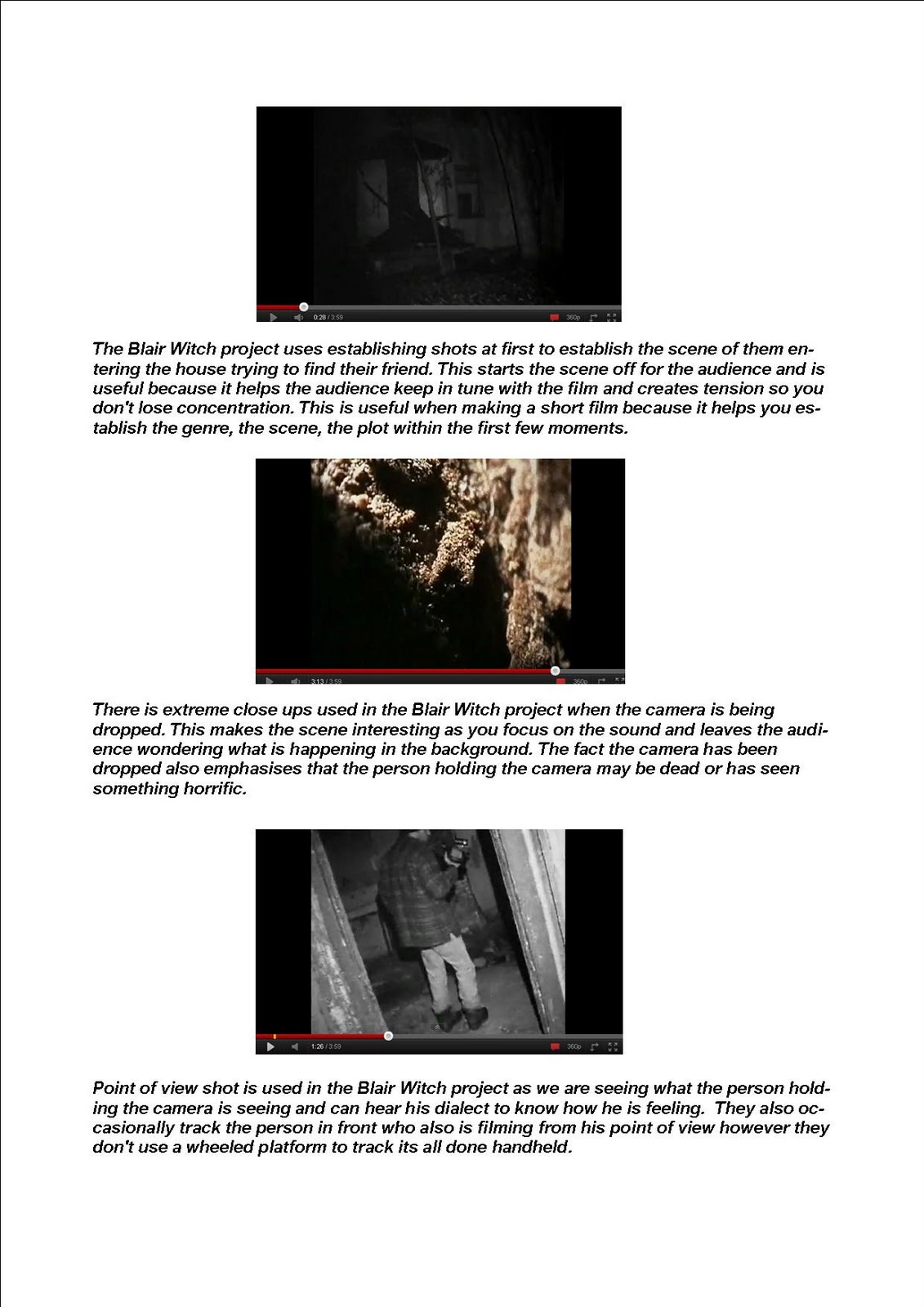 A2 Advanced Portfolio: Product Research- Blair Witch Project