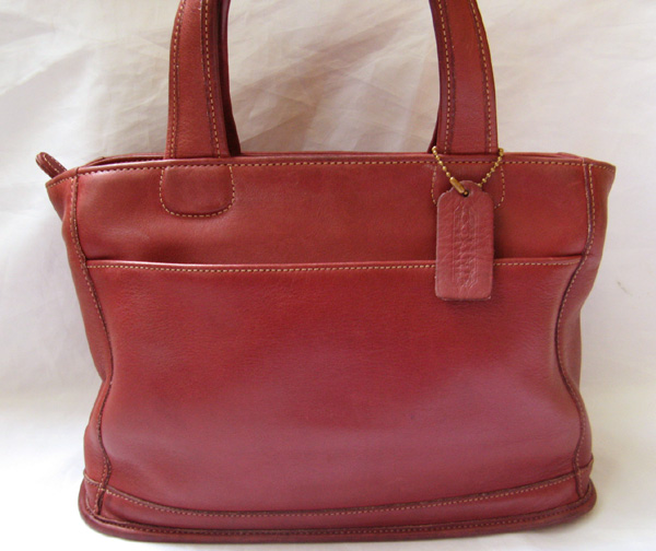 COACH HANDBAG VINTAGE LEATHER BAGS RED WOMENS