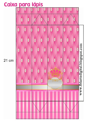 Cajas de Corona Dorada en Fondo Rosa con Brillantes para imprimir gratis.