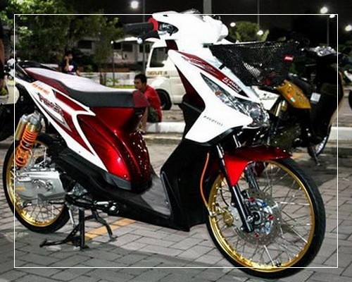 Foto modifikasi motor beat yang simple sederhana bagus 