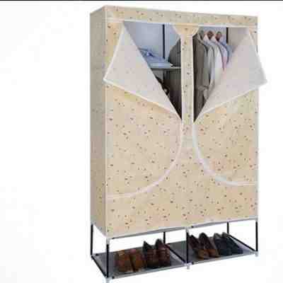 Moveable and Foldable Bedroom Wardrobe with Shoe Storage Rack for Small Space Rooms - Generic Product