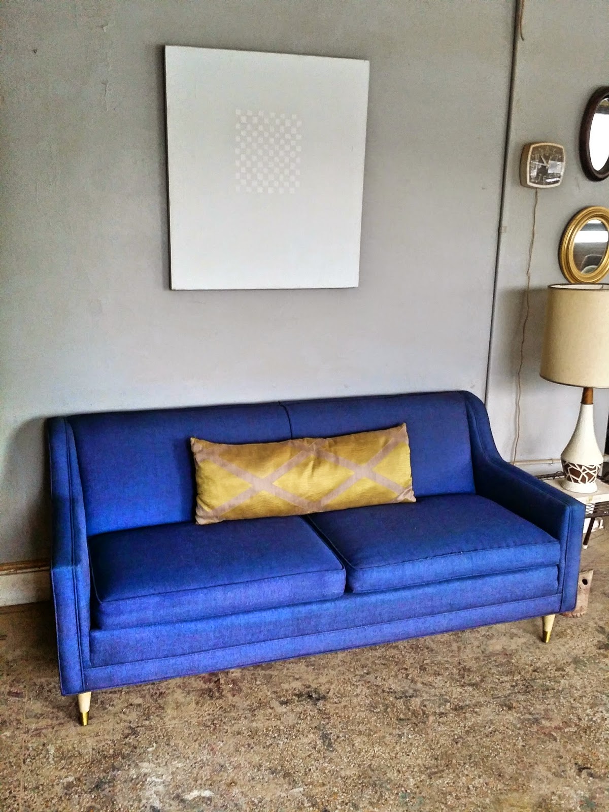 Vintage Ground: Mid Century Blue Sofa