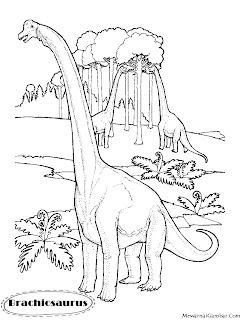 Download Gambar Mewarnai Dinosaurus Brachiosaurus