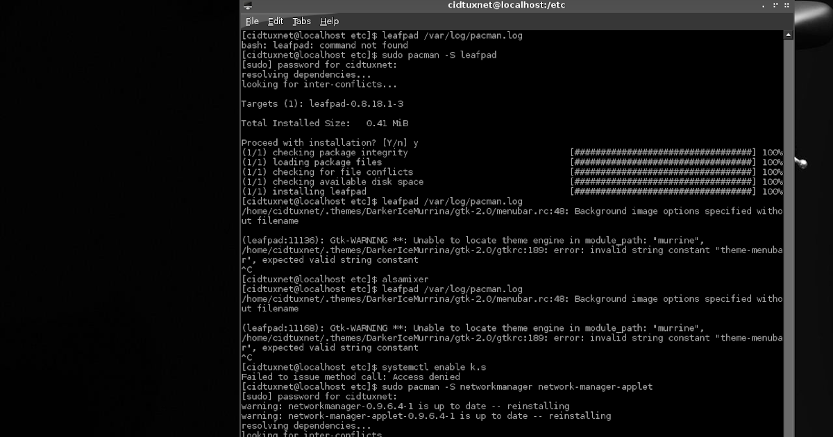 How to install GUI Network Settings manager) on Archlinux