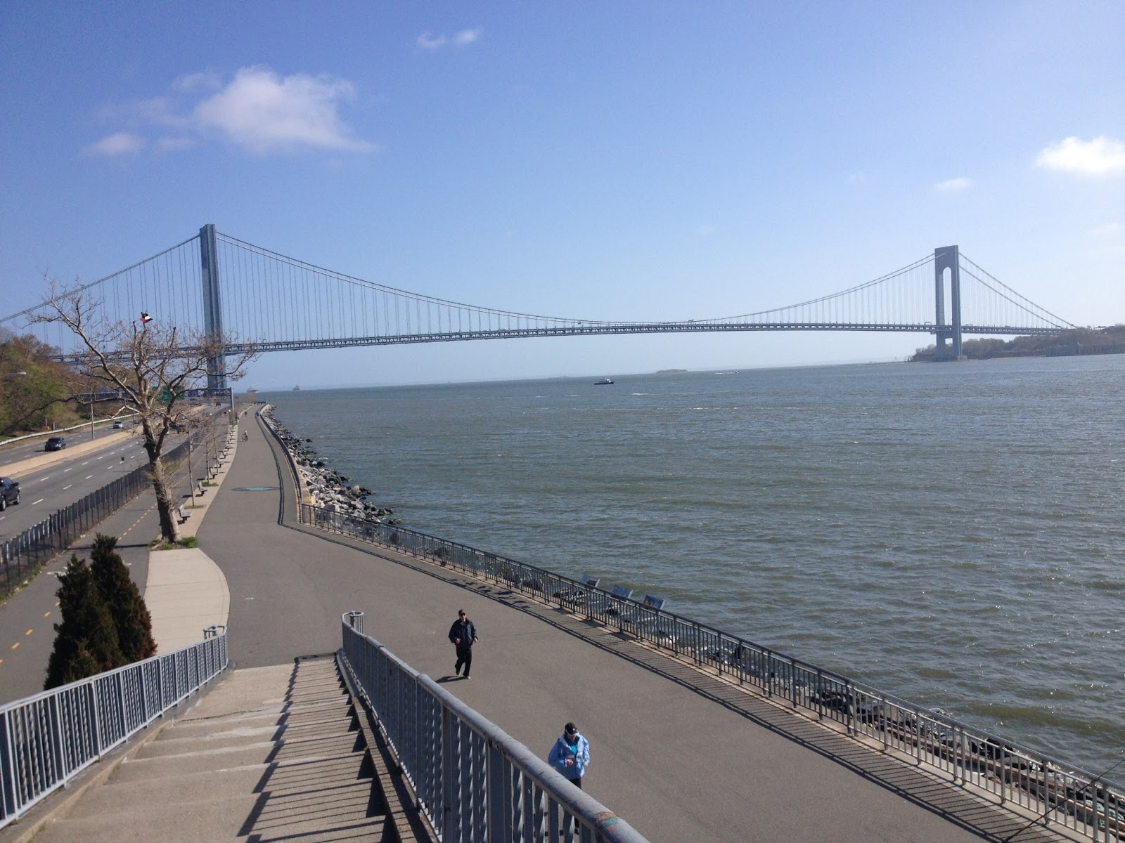 Wholesome Loner Brooklyn, New York Harbor run along Belt Parkway Promenade