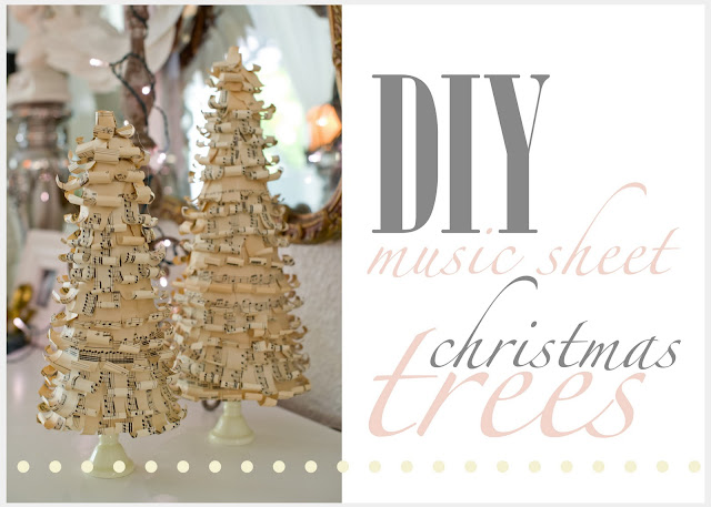 DIY music sheet covered Christmas trees