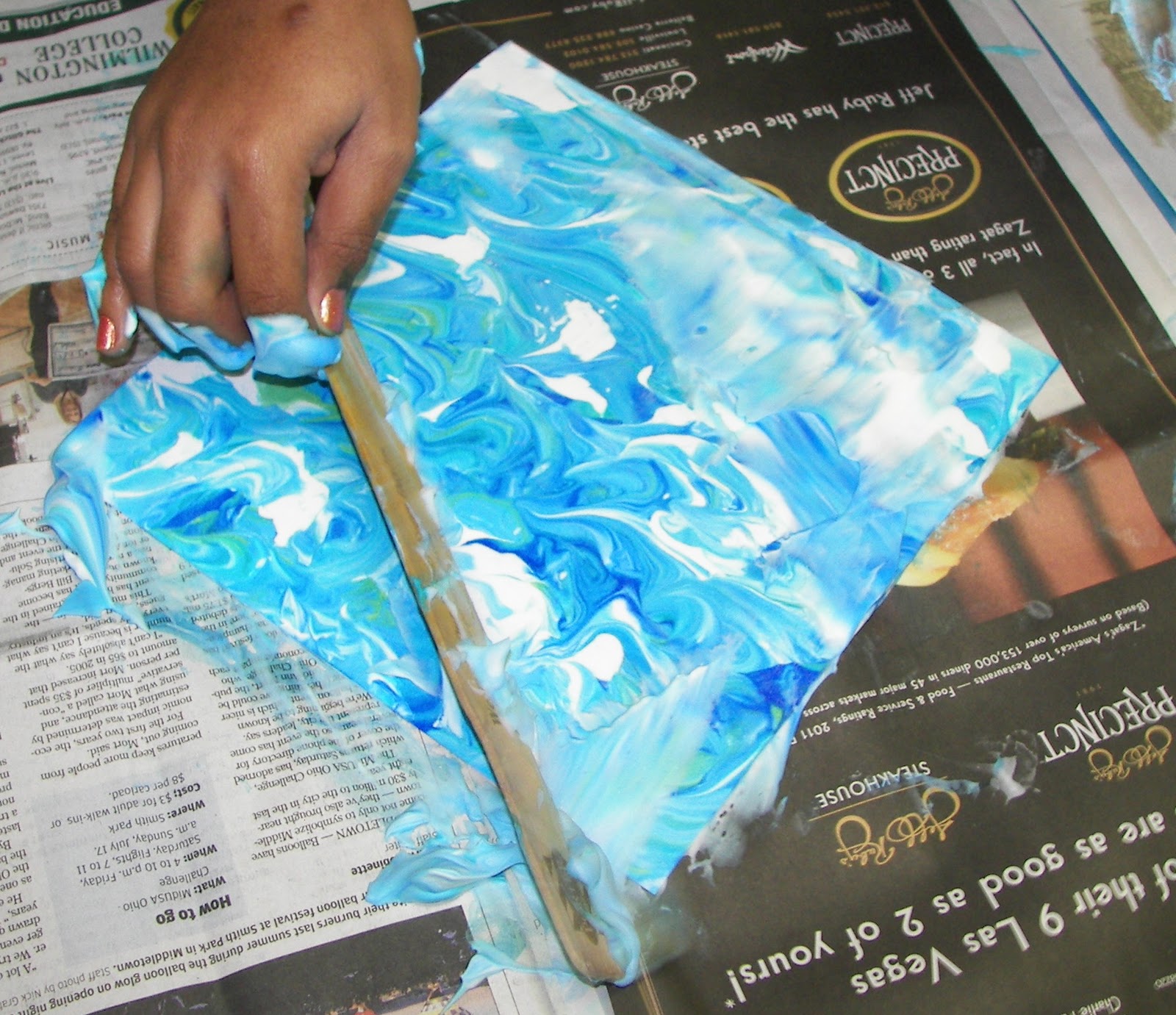 The Rolling Artroom Shaving Cream Marbling