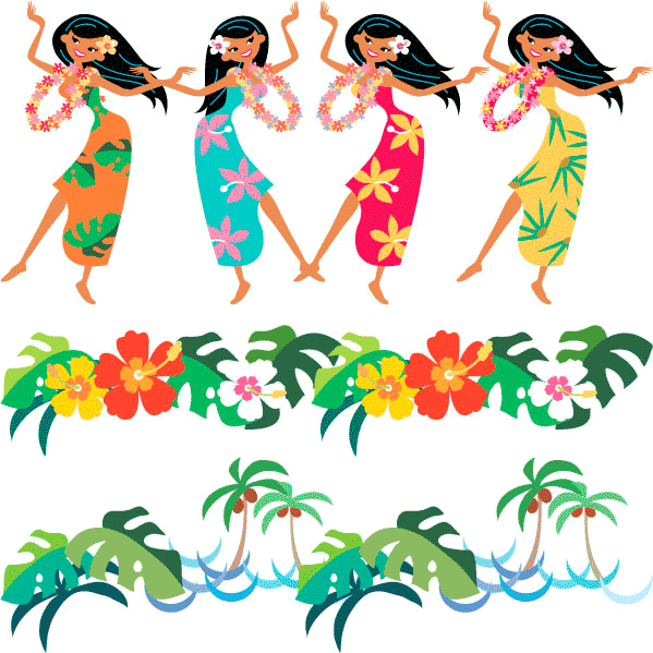Bailarinas hawaianas - Vector