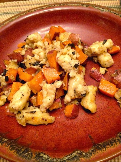 Parisienne Gnocchi with Roasted Sweet Potatoes and Brown Butter Sage by Future Relics Pottery