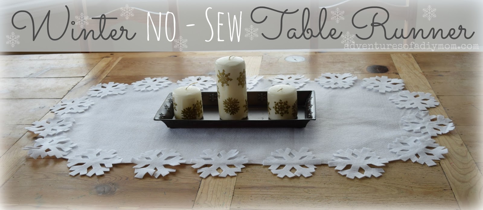 No-Sew Winter Table Runner